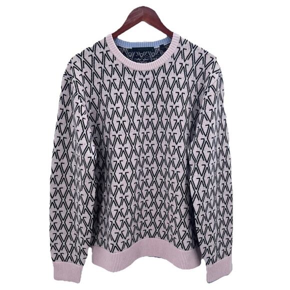 Greyson Pink Black Golf Club Wool Cashmere Golf Sweater Mens Large - Picture 1 of 6